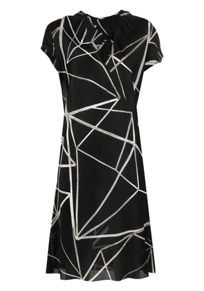 Rick Owens geometric-print wrap dress - Black