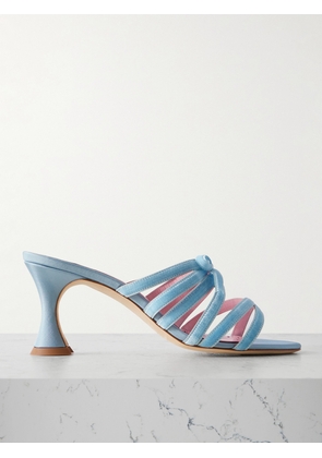 Manolo Blahnik - Clementel 70 Velvet And Satin Mules - Blue - IT36,IT36.5,IT37,IT37.5,IT38,IT38.5,IT39,IT39.5,IT40,IT40.5,IT41,IT41.5,IT42