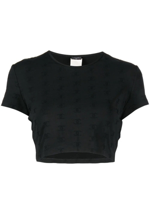 CHANEL Pre-Owned 1997 CC logo-embroidered crop top - Black
