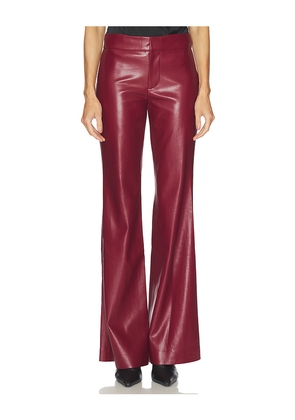 Alice + Olivia Andrew Vegan Leather Midrise Bootcut Slim Pant in Red. Size 10. Also in 6, 8.