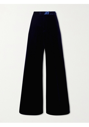 Etro - Velvet Wide-leg Pants - Blue - IT36,IT38,IT40,IT42,IT44,IT46,IT48