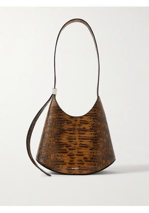 Jil Sander - Small Snake-effect Leather Shoulder Bag - Brown - One size