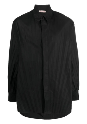 Valentino Garavani pleated long-sleeve shirt - Black