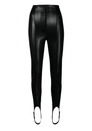 Philosophy Di Lorenzo Serafini stirrup-cuffs faux leather leggings - Black