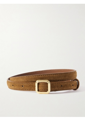 LIÉ STUDIO - The Georgia Slim Suede Belt - Brown - 75,85,95