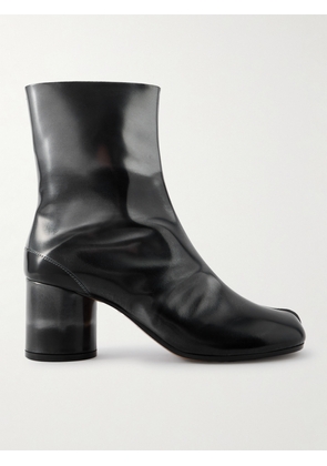 Maison Margiela - Tabi Split-toe Metallic Leather Ankle Boots - Black - IT35,IT36,IT37,IT37.5,IT38,IT38.5,IT39,IT39.5,IT40,IT40.5,IT41