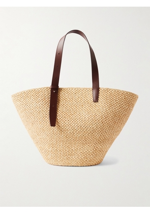 LIÉ STUDIO - Bianca Large Leather-trimmed Raffia Tote - Neutrals - One size