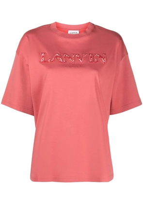 Lanvin logo-appliqué cotton T-shirt - Orange