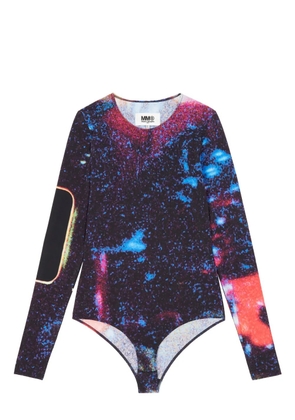 MM6 Maison Margiela graphic-print long-sleeve bodysuit - Black