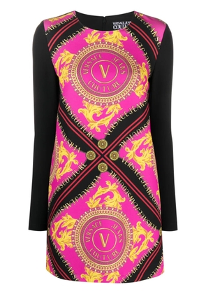 Versace Jeans Couture V-emblem chain-print minidress - Pink