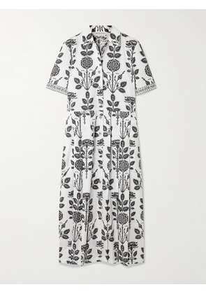 Emporio Sirenuse - Claudia Belted Pleated Floral-print Cotton-twill Midi Dress - Multi - IT38,IT40,IT42,IT44,IT46,IT48,IT50