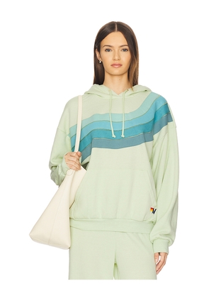 Aviator Nation Wave Stripe 4 Relaxed Pullover Hoodie in Green. Size L. Also in M, S, XS.