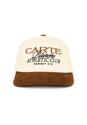 Carte Blanche The Suede Athletic Club Snapback Hat in Brown.