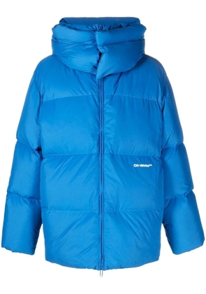 Off-White logo-print padded jacket - Blue