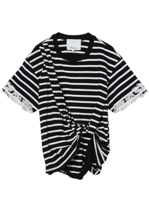 3.1 Phillip Lim striped cotton T-shirt - Black