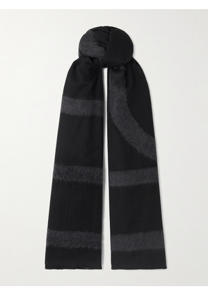 TOTEME - Intarsia-knit Wool-blend Scarf - Black - One size