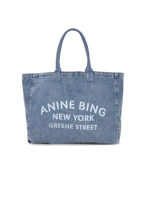 ANINE BING Leo Canvas Tote in Blue.