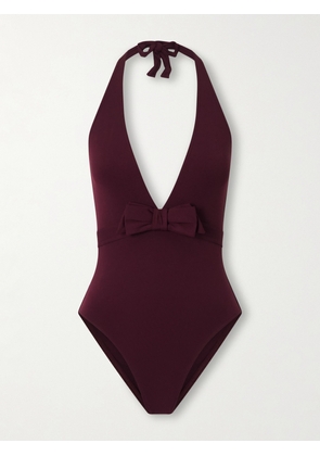 Eres - Couture Bow-detailed Halterneck Swimsuit - Burgundy - FR 36,FR 38,FR 40,FR 42,FR 44