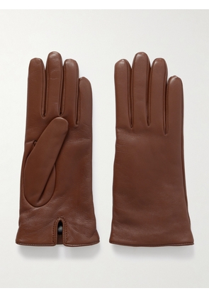 SAINT LAURENT - Leather Gloves - Brown - 7,7.5