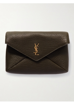 SAINT LAURENT - Cassandre Textured-leather Shoulder Bag - Green - One size