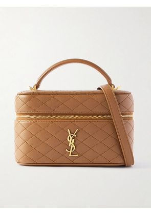 SAINT LAURENT - Gaby Vanity Mini Quilted Leather Shoulder Bag - Brown - One size
