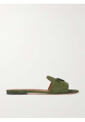 Loro Piana - Summer Charms Suede Slides - Green - IT36,IT36.5,IT37,IT37.5,IT38,IT38.5,IT39,IT39.5,IT40,IT40.5,IT41,IT41.5,IT42