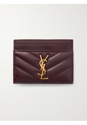 SAINT LAURENT - Cassandre Matelassé Leather Cardholder - Burgundy - One size