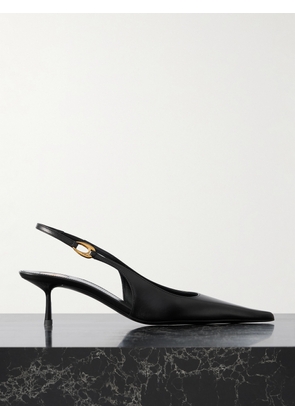 SAINT LAURENT - Vendôme Embellished Leather Slingback Pumps - Black - EU 36,EU 37,EU 37.5,EU 38,EU 38.5,EU 39,EU 40