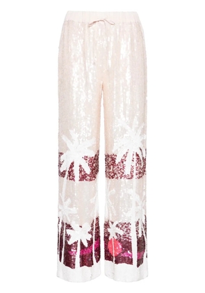 P.A.R.O.S.H. sequinned straight-leg trousers - Pink