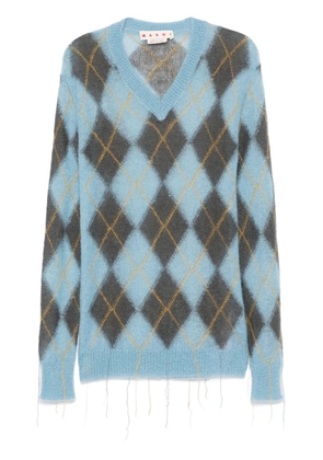 Marni argyle-intarsia sweater - Blue