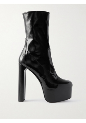 SAINT LAURENT - Billy Paneled Leather Boots - Black - EU 37,EU 38,EU 39,EU 40