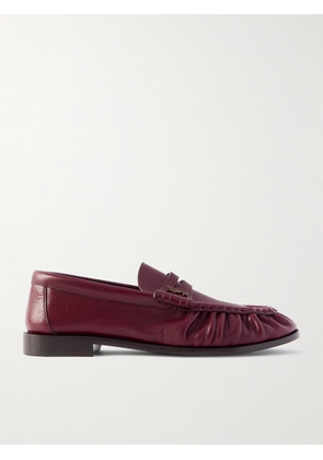 SAINT LAURENT - Le Loafer Leather Loafers - Red - EU 35,EU 36,EU 37,EU 37.5,EU 38,EU 38.5,EU 39,EU 39.5,EU 40,EU 41