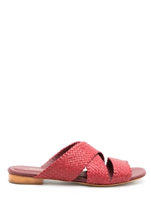 Sarah Chofakian leather Tristan flat sandals - Red