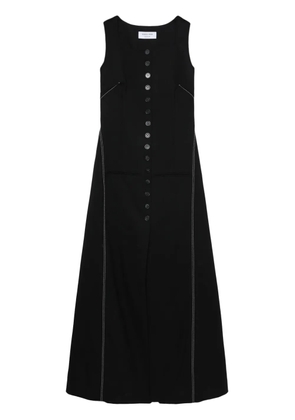 Marine Serre button-down flared midi dress - Black