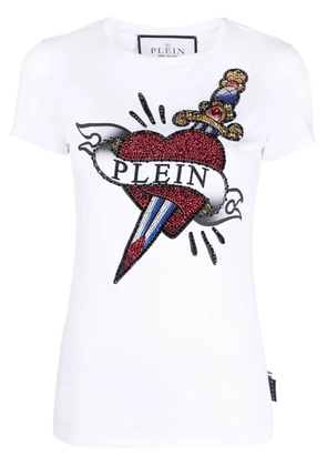 Philipp Plein embellished-logo detail T-shirt - White