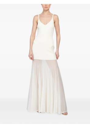 Brandon Maxwell V-neck maxi dress - Neutrals