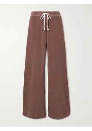 James Perse - Cotton-terry Wide-leg Track Pants - Brown - 01,2,3,4