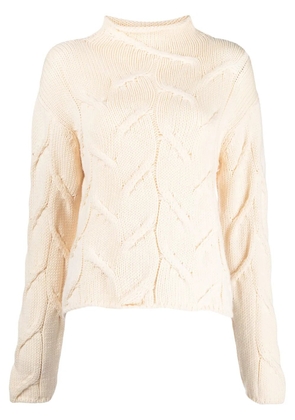 CHANEL Pre-Owned 1999 fisherman's knit mock-neck jumper - White