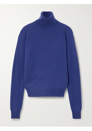 SAINT LAURENT - Cashmere And Wool-blend Turtleneck Sweater - Blue - XS,S,M