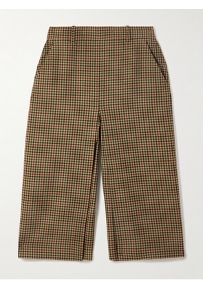 SAINT LAURENT - Checked Wool Wide-leg Culottes - Brown - FR 34,FR 36,FR 38,FR 40