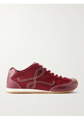 LOEWE - Ballet Runner 2.0 Logo-appliquéd Leather And Suede Sneakers - Burgundy - FR35,FR36,FR37,FR38,FR39,FR40,FR41