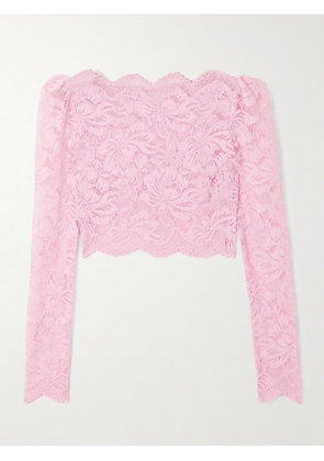 RABANNE - Cropped Stretch-lace Top - Pink - FR 34,FR 36,FR 38,FR 40,FR 42,FR 44,FR 46