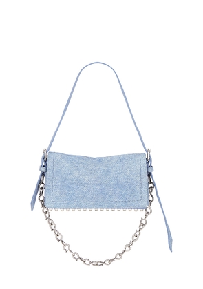 Alexander Wang Ricco Crushed Slim Flap Bag in Blue.