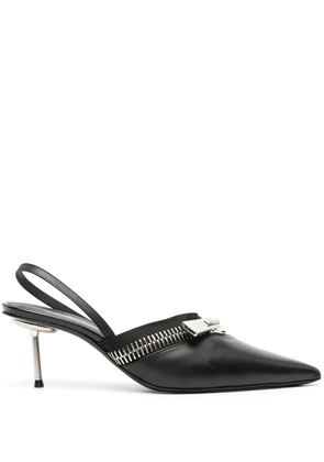 Coperni 60mm Zip leather slingback pumps - Black