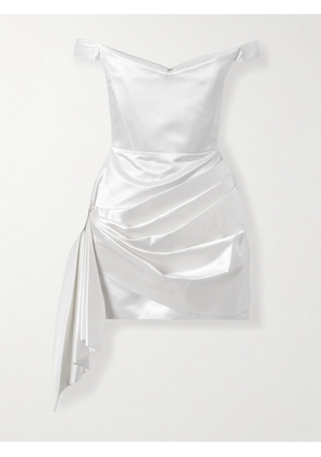 Alex Perry - Draped Cotton And Silk-blend Mini Dress - White - UK 4,UK 6,UK 8,UK 10,UK 12,UK 14,UK 16
