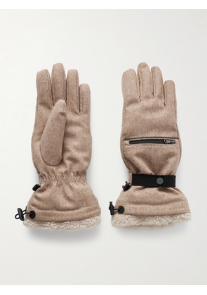 Brunello Cucinelli - Shearling-lined Wool Gloves - Neutrals - XS,S,M,L,XL