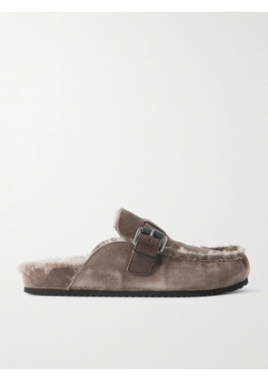 Brunello Cucinelli - Buckled Shearling Mules - Brown - IT36,IT36.5,IT37,IT37.5,IT38,IT38.5,IT39,IT39.5,IT40,IT40.5,IT41