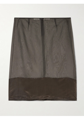 Calvin Klein Collection - Mabel Satin-trimmed Organza Skirt - Brown - IT36,IT38,IT40,IT42,IT44,IT46