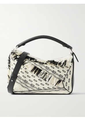 LOEWE - + Anni Albers Puzzle Small Leather And Fringed Jacquard Shoulder Bag - Cream - One size