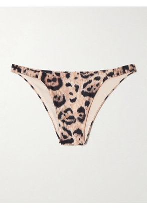 Agua by Agua Bendita - Vera Ruffled Leopard-print Stretch Recycled Bikini Briefs - Animal print - x small,small,medium,large,x large